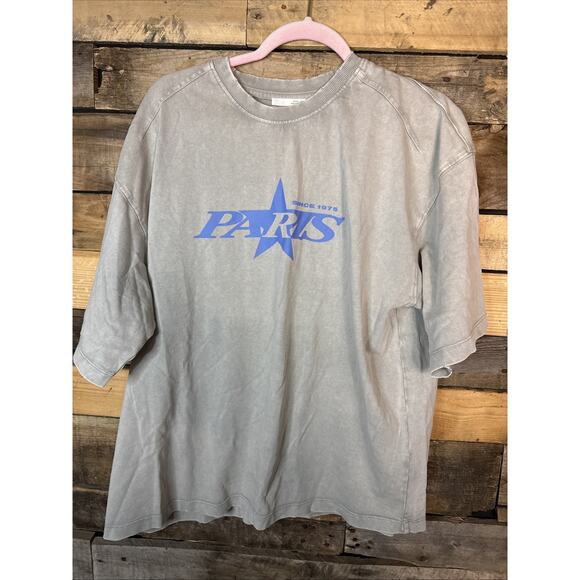 Zara Paris Tee T-Shirt, Large, Grey - Picture 1 of 4